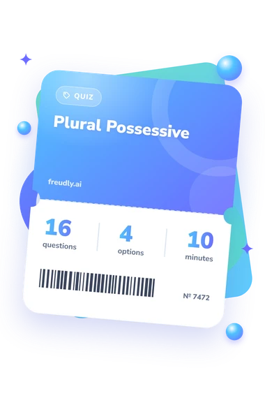 Plural Possessive Quiz: test ticket with numbers