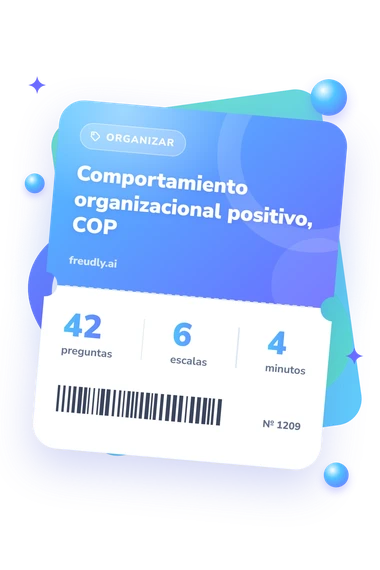 Test comportamiento organizacional positivo: preguntas, escalas y minutos Test comportamiento organizacional positivo, COP: billete del test