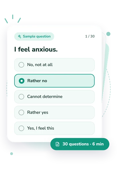 Pre-Start States Questionnaire Test: answers to choose from Pre-Start States Questionnaire Test: sample question card