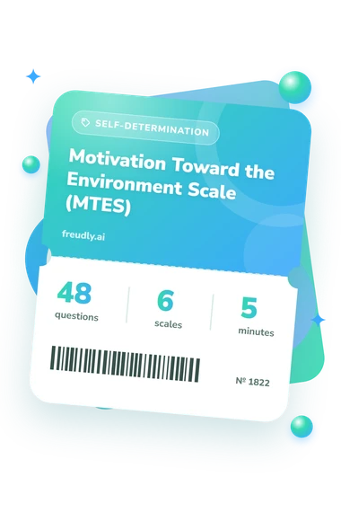 Motivation Toward the Environment: questions, scales and minutes Motivation Toward the Environment: test ticket with numbers