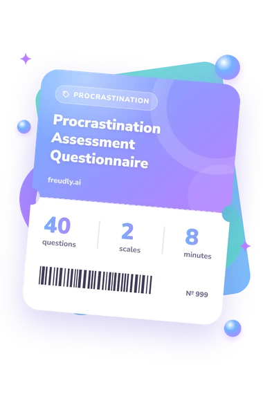 Procrastination Assessment Questionnaire Test: questions, scales and minutes Procrastination Assessment Questionnaire Test: test ticket with numbers