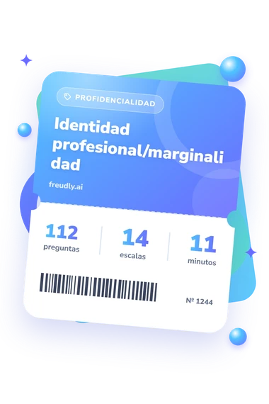 Test identidad profesional/marginalidad: preguntas, escalas y minutos Test identidad profesional/marginalidad: billete del test
