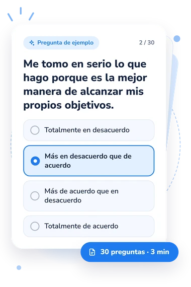 Test resiliencia profesional, OHQ: tarjeta con pregunta