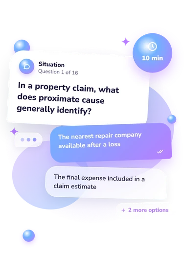 Property and Casualty Quiz: what would you do Property and Casualty Quiz: situation and reply bubbles