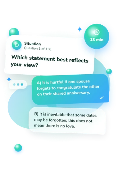 Marital Psychological Distance Scale: what would you do Marital Psychological Distance Scale: situation and reply bubbles