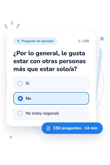 Test cuestionario de seguridad-inseguridad psicológica: tarjeta con pregunta