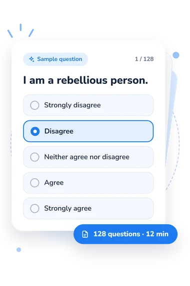 Psychopathy Test: sample question card