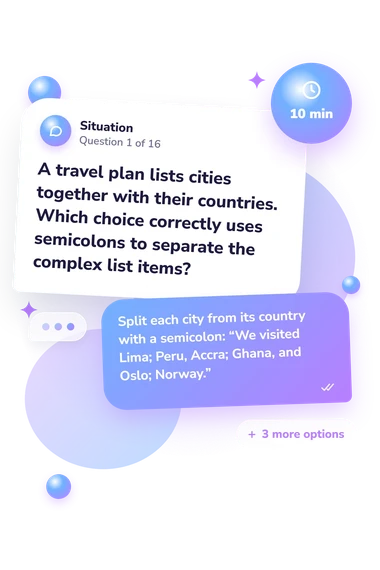 Punctuation Quiz: what would you do Punctuation Quiz: situation and reply bubbles