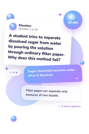 Pure Substance and Mixture: situation and reply bubbles