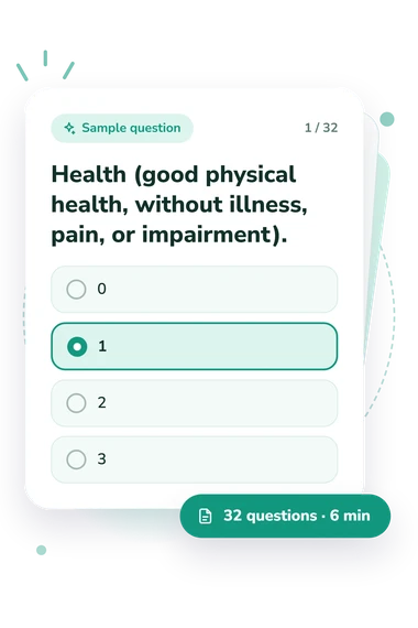 Quality of Life Inventory (QOLI): sample question card