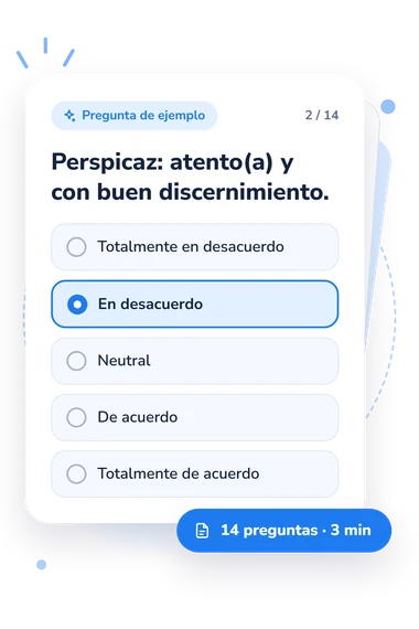 Test cuestionario para la evaluación: tarjeta con pregunta