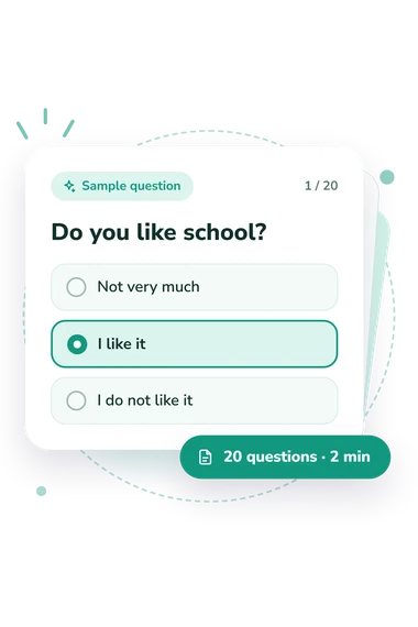 School Motivation Assessment Questionnaire Test: sample question card