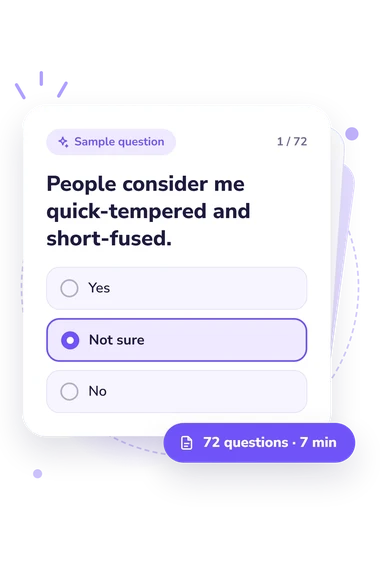 Self-Control Questionnaire Test: answers to choose from Self-Control Questionnaire Test: sample question card