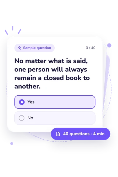 Interpersonal Sensitivity Questionnaire Test: answers to choose from Interpersonal Sensitivity Questionnaire Test: sample question card