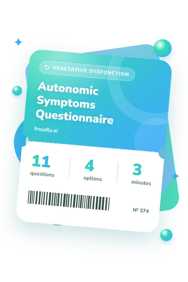Autonomic Symptoms Questionnaire Test: questions, options and minutes Autonomic Symptoms Questionnaire Test: test ticket with numbers