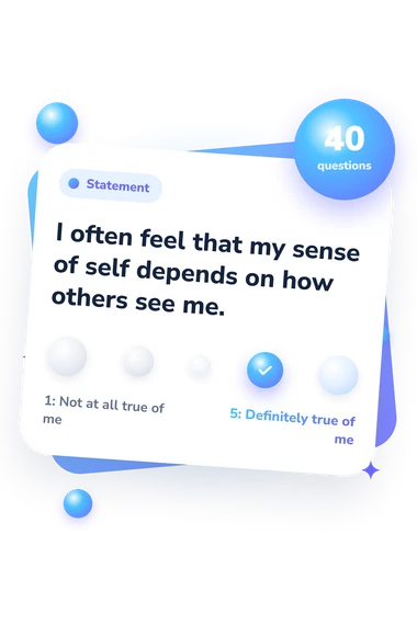 Narcissism Mask Questionnaire Test: from disagree to agree Narcissism Mask Questionnaire Test: agreement scale card