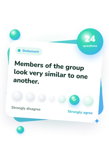 Group Cohesion Perception Questionnaire Test: agreement scale card