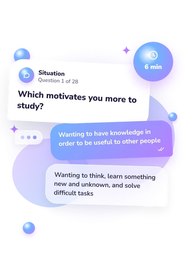 Student Learning Motivation Questionnaire: situation and reply bubbles