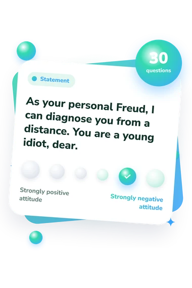 Trolling Attitudes Questionnaire Test: agreement scale card
