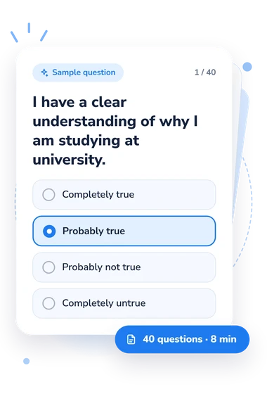 Conscious Self-Regulation of Learning: answers to choose from Conscious Self-Regulation of Learning Activity: sample question card