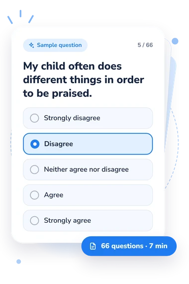 Sensitivity to Punishment: answers to choose from Sensitivity to Punishment and Sensitivity: sample question card