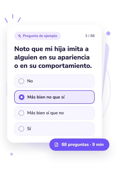 Test cuestionario de gravedad: tarjeta con pregunta