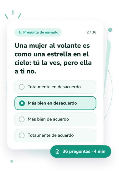 Test cuestionario de estructura: tarjeta con pregunta
