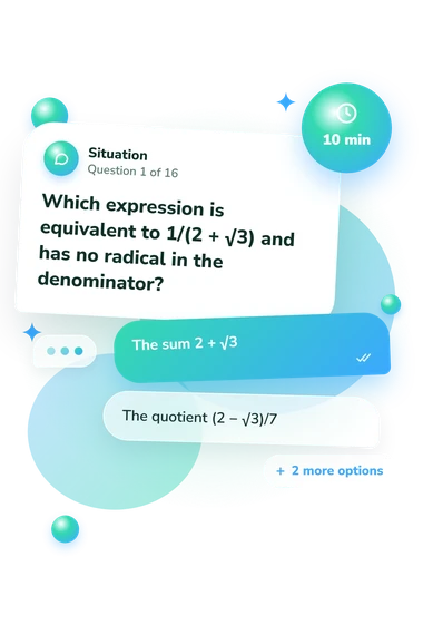 Radicals Quiz: situation and reply bubbles