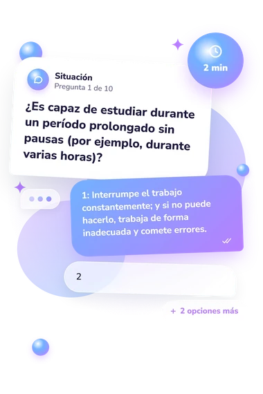 Test escala de evaluación: situación y respuestas