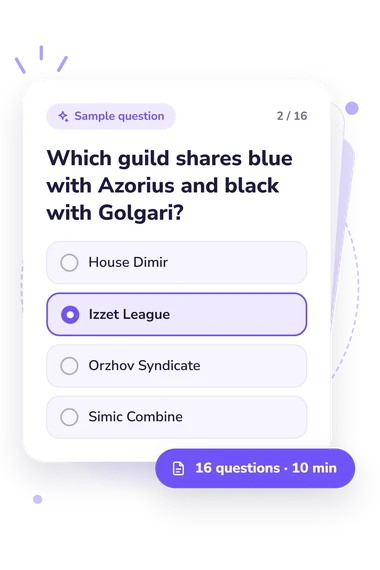 Ravnica Guild Quiz: sample question card