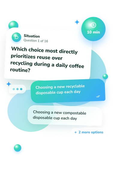 Recycling Quiz: situation and reply bubbles
