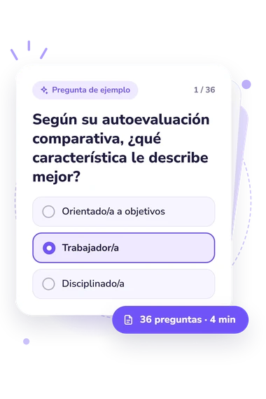 Test reflexión sobre el desarrollo: tarjeta con pregunta