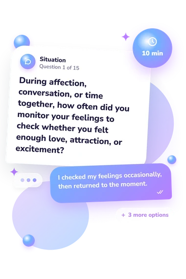 Relationship OCD Quiz: what would you do Relationship OCD Quiz: situation and reply bubbles