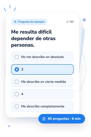 Test escalas de relaciones, RSQ: tarjeta con pregunta