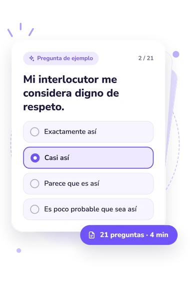 Test relaciones con el interlocutor: tarjeta con pregunta