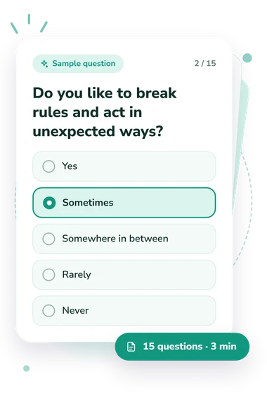 Risk-Taking Behavior Assessment Test: sample question card
