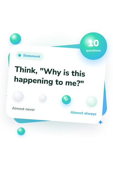 Ruminative Response Scale (RRS-10): from disagree to agree Ruminative Response Scale (RRS-10) Test: agreement scale card