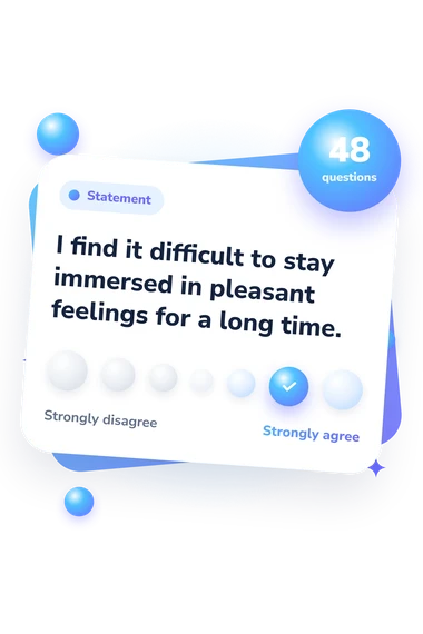 Savoring Beliefs Inventory (SBI) Test: agreement scale card