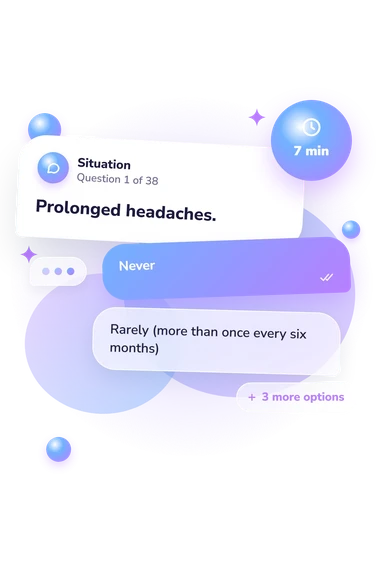 Psychophysiological Stress Response Rating: situation and reply bubbles
