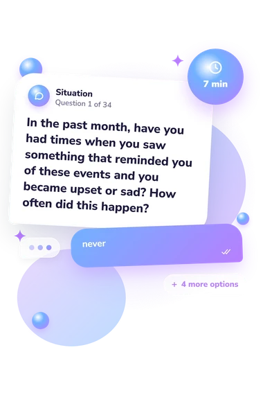 Clinician-Administered PTSD Scale (CAPS): what would you do Clinician-Administered PTSD Scale (CAPS): situation and reply bubbles