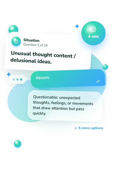 Schizophrenia Test: what would you do Schizophrenia Test: situation and reply bubbles