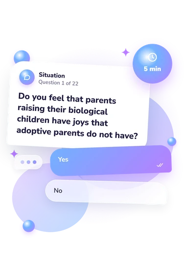 Differences Recognition Scale Test: what would you do Differences Recognition Scale Test: situation and reply bubbles