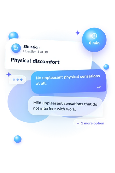 Neuropsychic Tension Scale Test: what would you do Neuropsychic Tension Scale Test: situation and reply bubbles