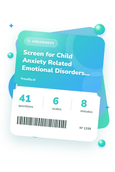 Screen for Child Anxiety: questions, scales and minutes Screen for Child Anxiety: test ticket with numbers