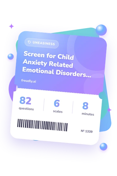 Screen for Child Anxiety: test ticket with numbers