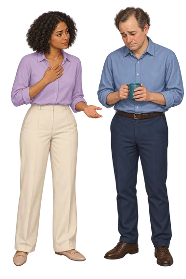 Schutte SEIS: she touches her chest