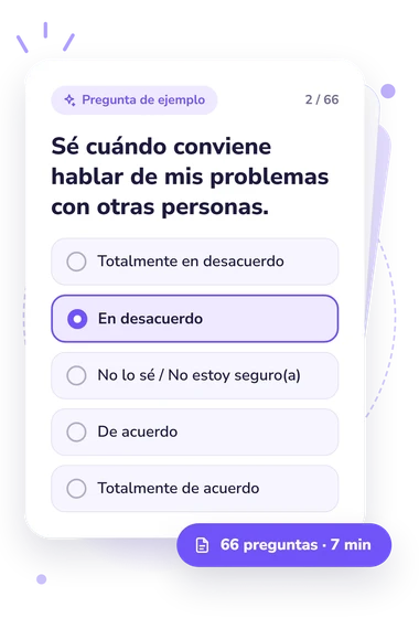 Prueba de inteligencia emocional: pregunta y respuestas Prueba de inteligencia emocional: tarjeta con pregunta