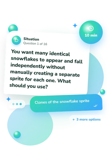 Scratch Quiz: what would you do Scratch Quiz: situation and reply bubbles