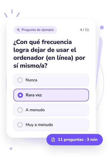 Test diagnóstico de tamizaje: tarjeta con pregunta