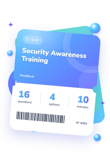 Security Awareness Training Quiz: test ticket with numbers
